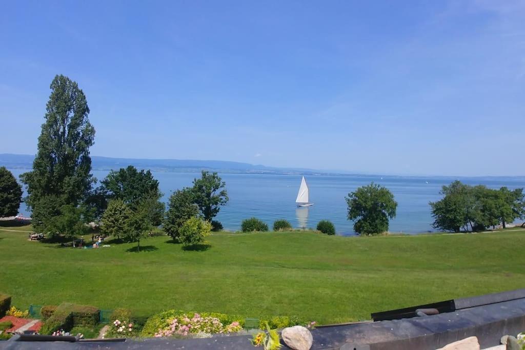 Lakefront. Appartement Pieds Dans L'Eau. View And Direct Access To The Lake. Anthy-sur-Leman Exterior foto
